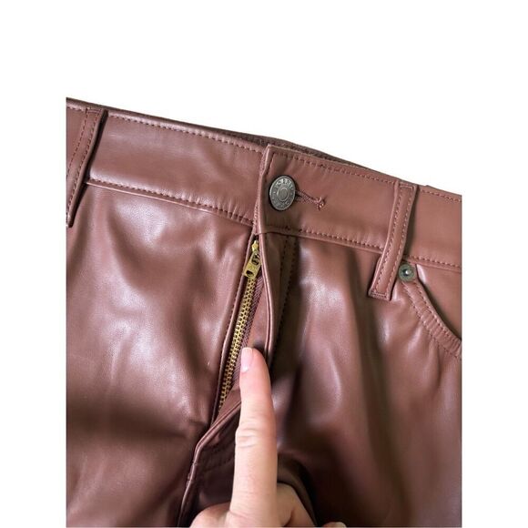 NEW Torrid Perfect Skinny Faux Leather Mid Rise Pants size 14 Brown Root Beer - Picture 11 of 12